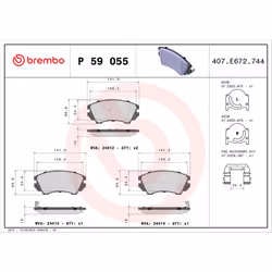 Jeu de plaquettes de frein BREMBO Xtra P 59 055X, avant