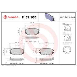 Jeu de plaquettes de frein BREMBO Xtra P 59 055X, avant
