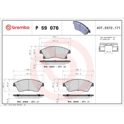 Jeu de plaquettes de frein BREMBO Xtra P 59 076X, avant