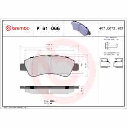 Jeu de plaquettes de frein BREMBO Xtra P 61 066X, avant