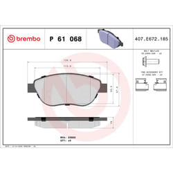 Jeu de plaquettes de frein BREMBO Xtra P 61 068X, avant