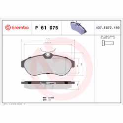 Jeu de plaquettes de frein BREMBO Xtra P 61 075X, avant