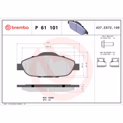 Jeu de plaquettes de frein BREMBO Xtra P 61 101X, arrière