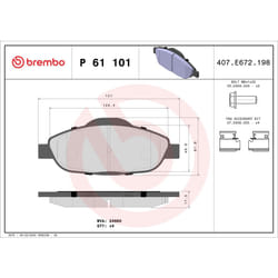 Jeu de plaquettes de frein BREMBO Xtra P 61 101X, arrière