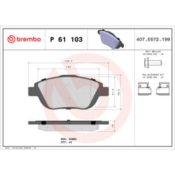 Jeu de plaquettes de frein BREMBO Xtra P 61 103X, avant