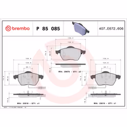 Jeu de plaquettes de frein BREMBO Xtra P 85 085X, avant