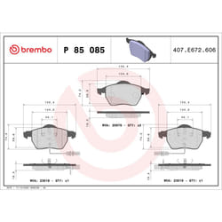 Jeu de plaquettes de frein BREMBO Xtra P 85 085X, avant