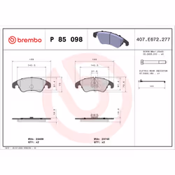 Jeu de plaquettes de frein BREMBO Xtra P 85 098X, avant