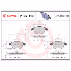 Jeu de plaquettes de frein BREMBO Xtra P 85 113X, avant