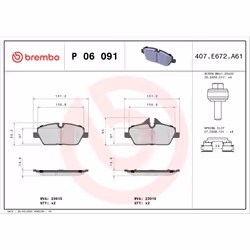 Jeu de plaquettes de frein BREMBO P 06 091