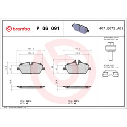 Jeu de plaquettes de frein BREMBO P 06 091