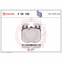 Jeu de plaquettes de frein BREMBO P 06 106, avant