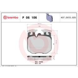 Jeu de plaquettes de frein BREMBO P 06 106, avant