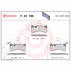 Jeu de plaquettes de frein BREMBO P 23 186