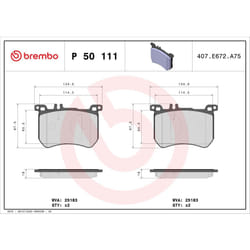 Jeu de plaquettes de frein BREMBO P 50 111