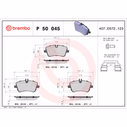 Jeu de plaquettes de frein BREMBO Xtra P 50 045X, avant