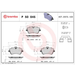 Jeu de plaquettes de frein BREMBO Xtra P 50 045X, avant