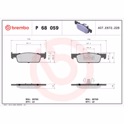 Jeu de plaquettes de frein BREMBO Xtra P 68 059X, avant