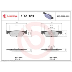 Jeu de plaquettes de frein BREMBO Xtra P 68 059X, avant