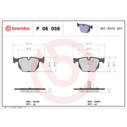 Jeu de plaquettes de frein BREMBO P 06 056X