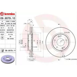 BREMBO Disque de frein HYUNDAI: Santa Fe I, Trajet COATED DISC LINE 26mm 5 ventilé de l'intérieur revêtu 09.9079.11 5171226000,517123B000