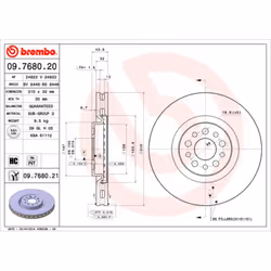 Disque de frein BREMBO 9768021 avant, ventilé, à haute teneur en carbone, 1 pièce