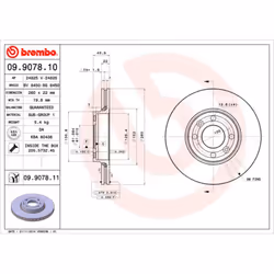 Disque de frein BREMBO 9907811 avant, ventilé, 1 pièce