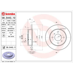 Disque de frein BREMBO 8544311 arrière, plein, 1 pièce