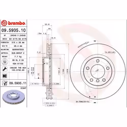 Disque de frein; BREMBO; COATED DISC LINE; 315 28 5 ventilé de l'intérieur revêtu; pour BMW, WIESMANN; 34112227172, 341122277 ...