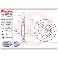 Disque de frein BREMBO XTRA LINE BREMBO 09.4939.1X, 1 pièce