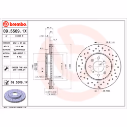 Disque de frein BREMBO XTRA LINE BREMBO 09.5509.1X, 1 pièce