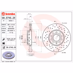 Disque de frein BREMBO XTRA LINE BREMBO 09.5745.2X, 1 pièce