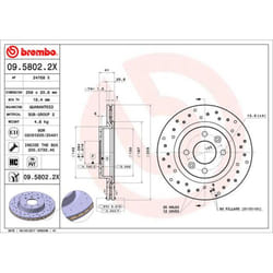 Disque de frein BREMBO XTRA LINE BREMBO 09.5802.2X, 1 pièce