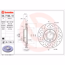 Disque de frein BREMBO XTRA LINE BREMBO 09.7196.1X, 1 pièce