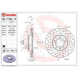 Disque de frein BREMBO XTRA LINE BREMBO 09.7196.1X, 1 pièce