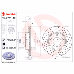 Disque de frein BREMBO XTRA LINE BREMBO 09.7701.1X, 1 pièce