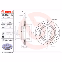 Disque de frein BREMBO XTRA LINE BREMBO 09.7702.1X, 1 pièce
