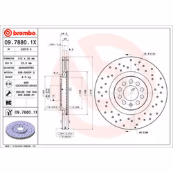 Disque de frein BREMBO XTRA LINE BREMBO 09.7880.1X, 1 pièce