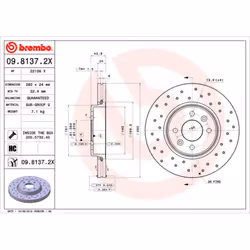 Disque de frein BREMBO XTRA LINE BREMBO 09.8137.2X, 1 pièce