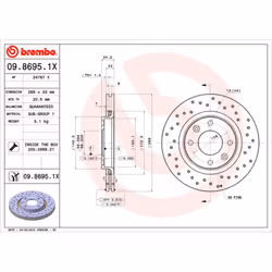 Disque de frein BREMBO XTRA LINE BREMBO 09.8695.1X, 1 pièce