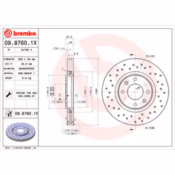Disque de frein BREMBO XTRA LINE BREMBO 09.8760.1X, 1 pièce