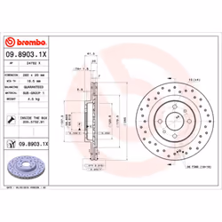 Disque de frein BREMBO XTRA LINE BREMBO 09.8903.1X, 1 pièce
