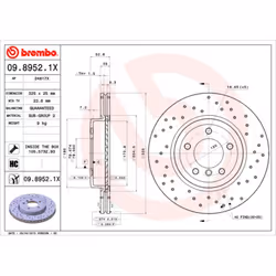 Disque de frein BREMBO XTRA LINE BREMBO 09.8952.1X, 1 pièce