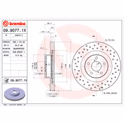 Disque de frein BREMBO XTRA LINE BREMBO 09.9077.1X, 1 pièce