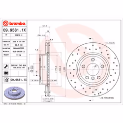 Disque de frein BREMBO XTRA LINE BREMBO 09.9581.1X, 1 pièce