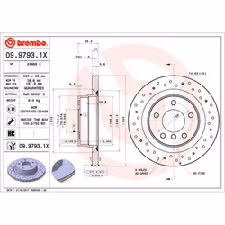 Disque de frein BREMBO XTRA LINE BREMBO 09.9793.1X, 1 pièce