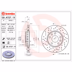 Disque de frein BREMBO XTRA LINE BREMBO 09.A727.1X, 1 pièce