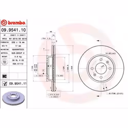 Disque de frein; BREMBO; COATED DISC LINE; 256 19 4 ventilé de l'intérieur revêtu; pour HYUNDAI; 517121C050, 517121C050