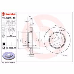 Disque de frein BREMBO 09C00311 avant, ventilé, à haute teneur en carbone, 1 pièce