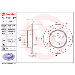 Disque de frein BREMBO XTRA LINE BREMBO 08.7211.2X, 1 pièce
